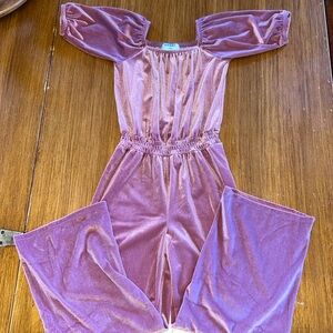 Girl’s Velour One Piece Pant Suit